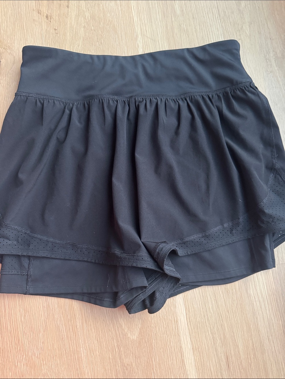 SPANX Black Athletic Skort with Built-In Shorts